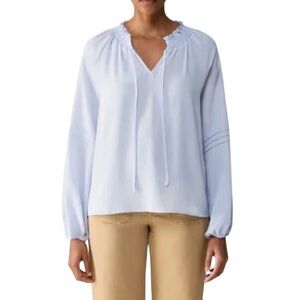 NWT Sanctuary Social Standard Tallie Sky Blue Peasant Boho Lightweight Top Sz XS